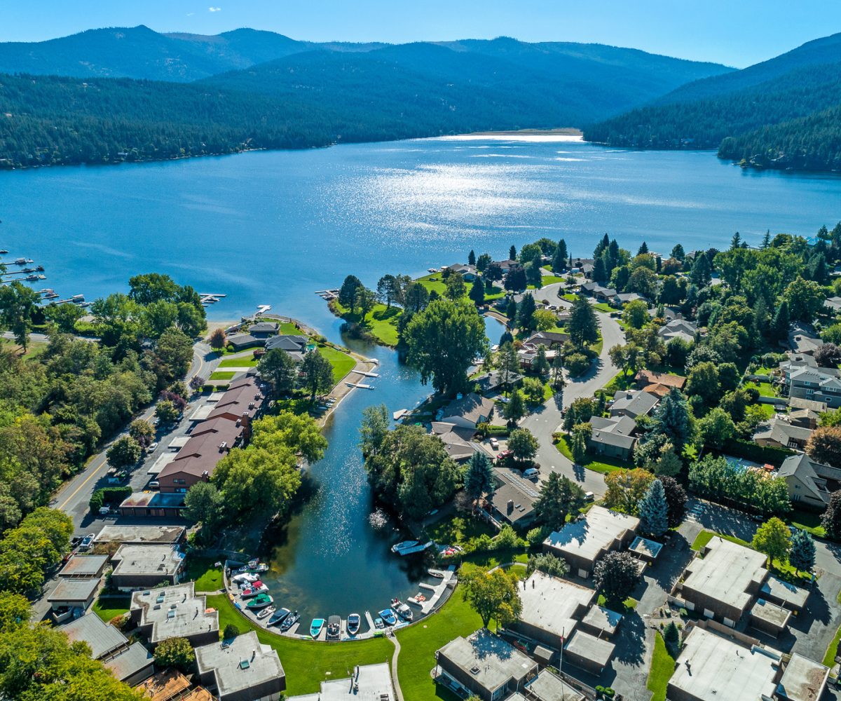 Aerial view of Liberty Lake, WA.