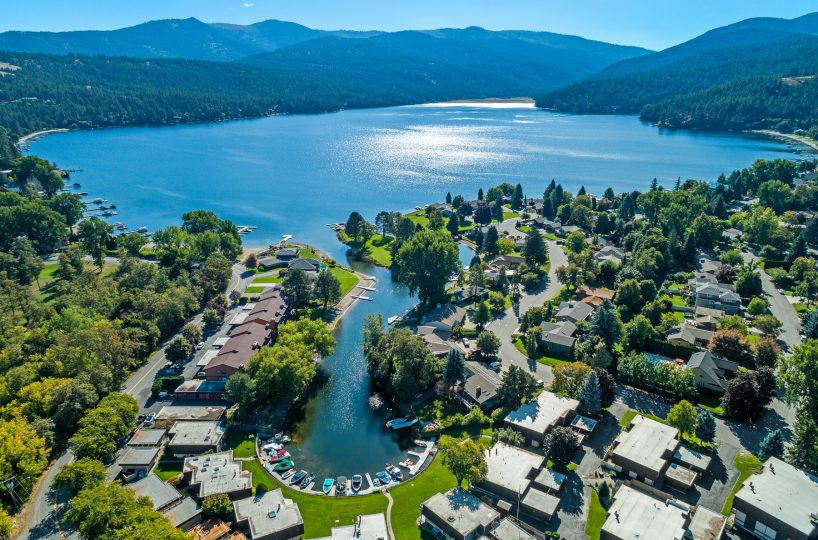 Aerial view of Liberty Lake, WA.