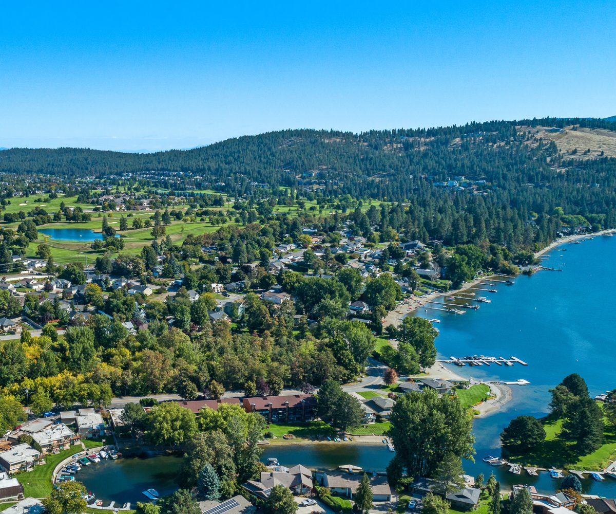 Aerial view of Liberty Lake, WA.