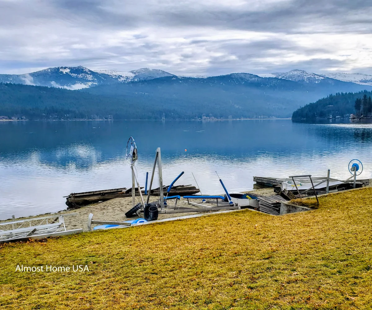 Private beach on Liberty Lake, WA.