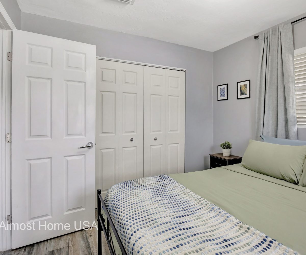 Closet in furnished home located in Miami, FL.