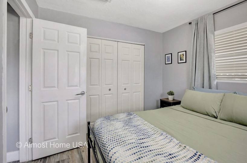 Closet in furnished home located in Miami, FL.