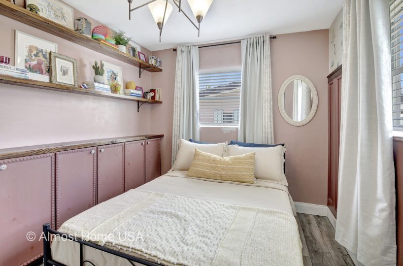 Fully outfitted third bedroom with twin bed in furnished home located in Miami, FL.