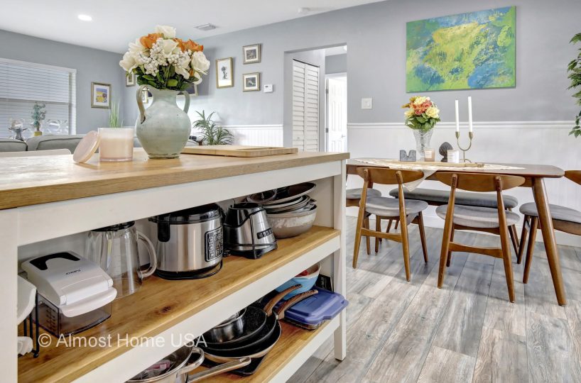 Kitchen tools in furnished home located in Miami, FL.