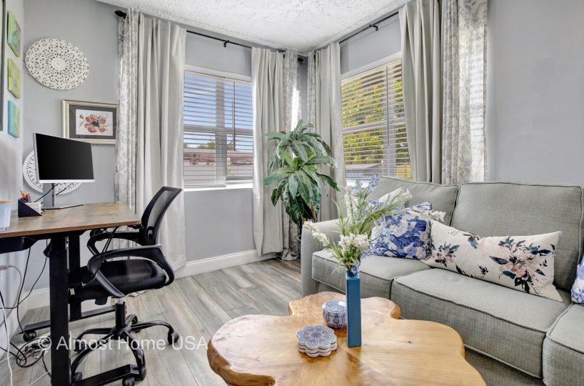 Comfortable living room in furnished home located in Miami, FL.