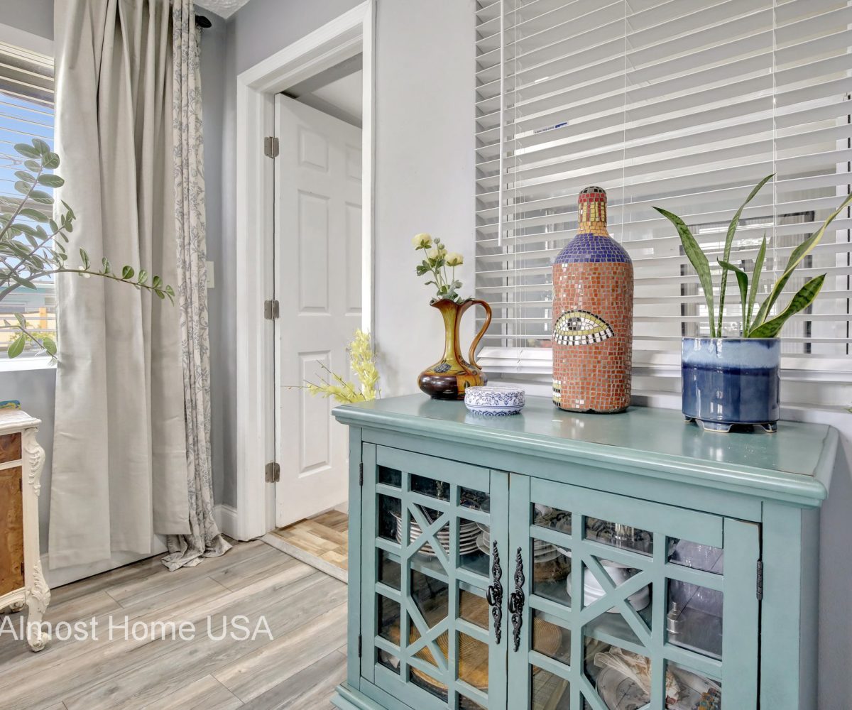 Living room housewares in furnished home located in Miami, FL.