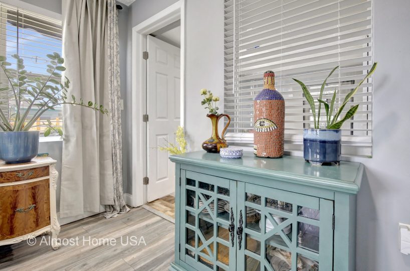 Living room housewares in furnished home located in Miami, FL.