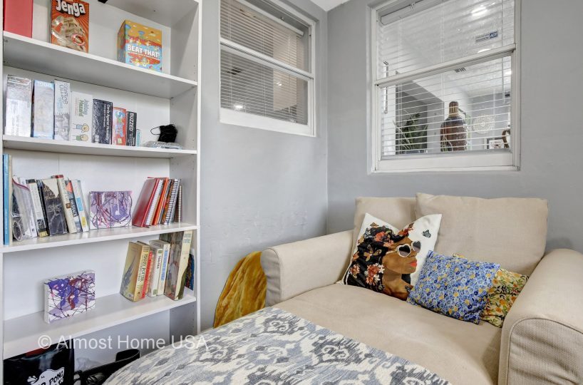 Built-in Bookshelf in furnished home located in Miami, FL.