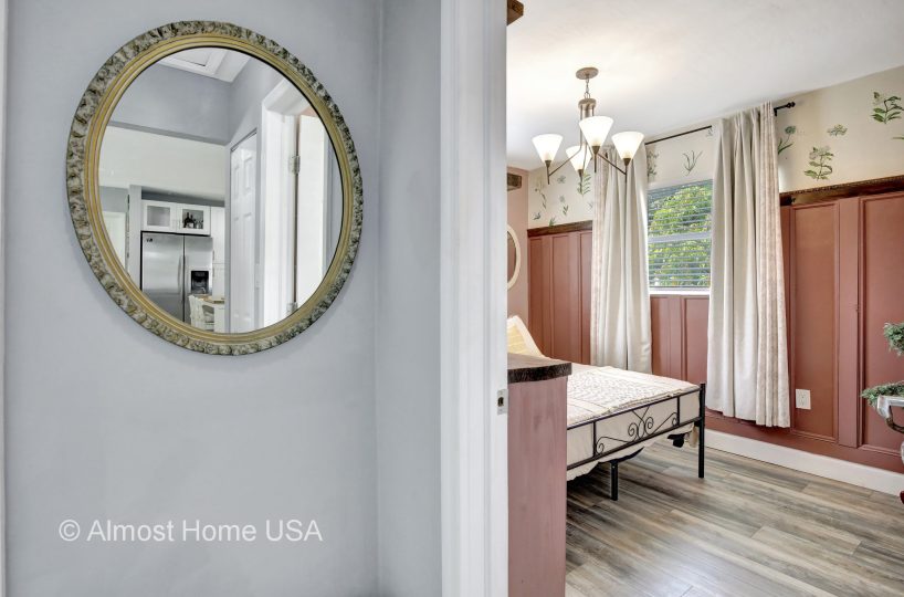 Mirror in furnished home located in Miami, FL.