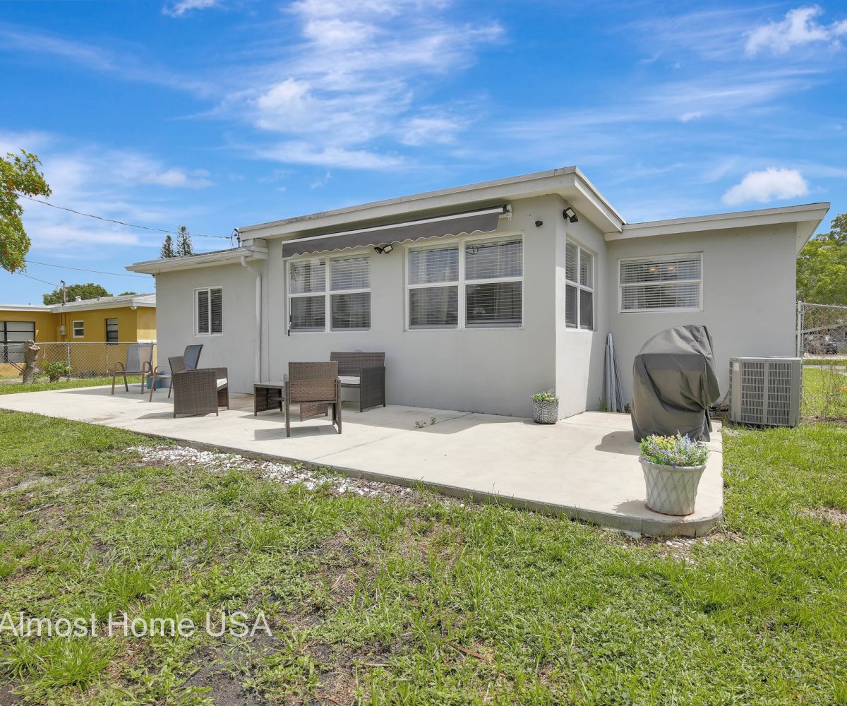Back exterior of furnished home located in Miami, FL.
