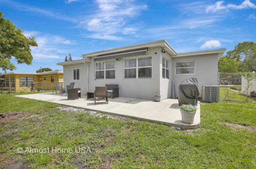 Back exterior of furnished home located in Miami, FL.