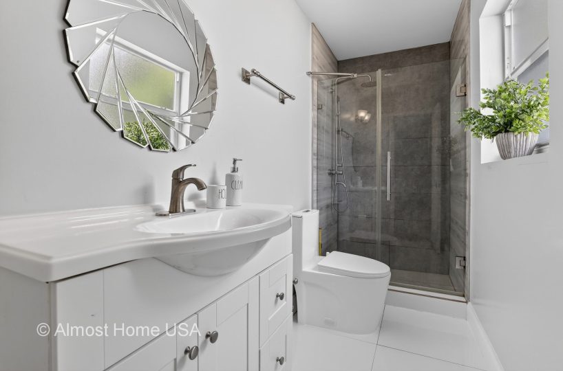 Master suite in furnished home located in Miami, FL.