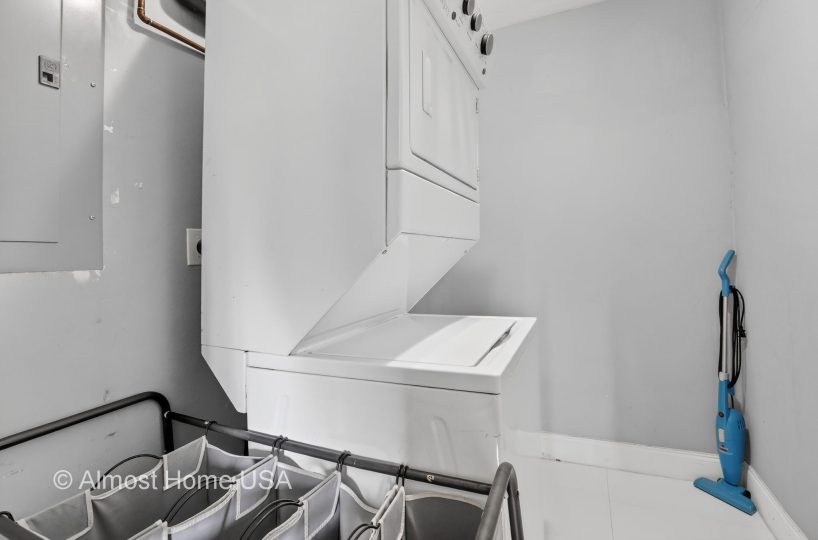 Clothes drying rack in furnished home located in Miami, FL.