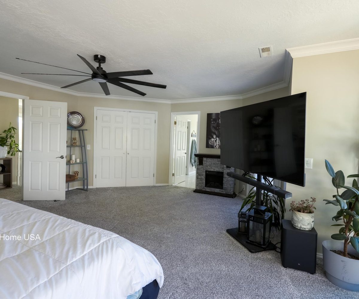Master bedroom in furnished 5 bedroom home in Holladay, UT.