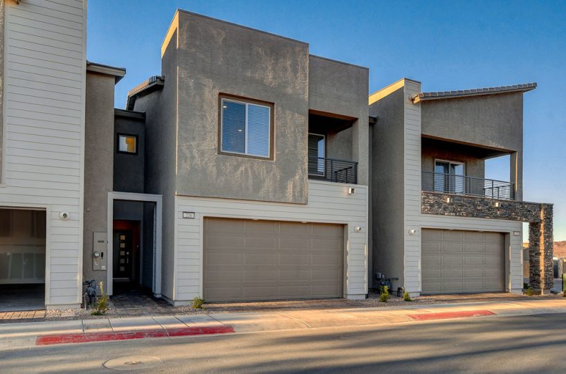 Exterior of furnished townhome in Henderson, NV.