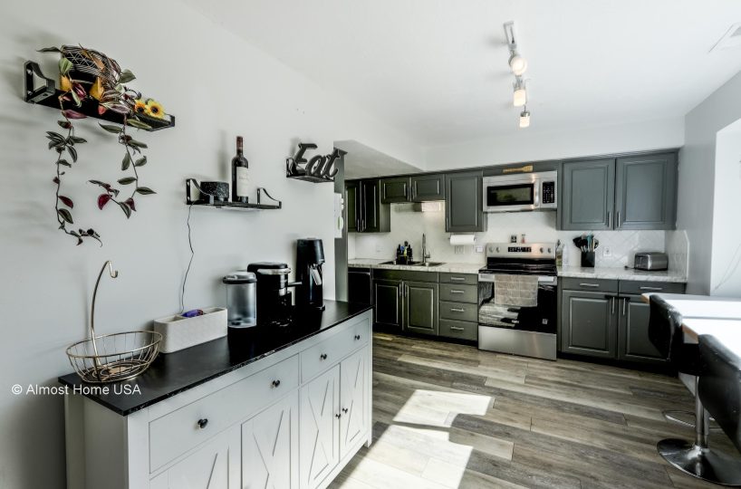 Designer kitchen in furnished 5 bedroom home in Holladay, UT.