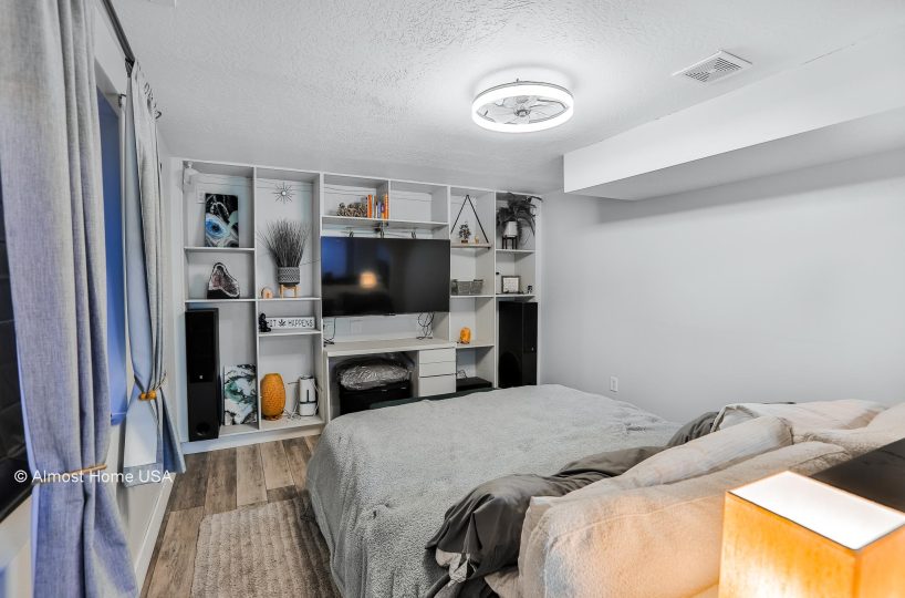 Downstairs bedroom in furnished 5 bedroom home in Holladay, UT.