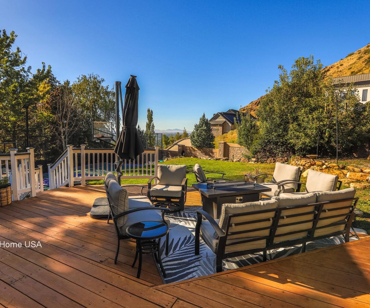 Deck at furnished home in Holladay, UT.