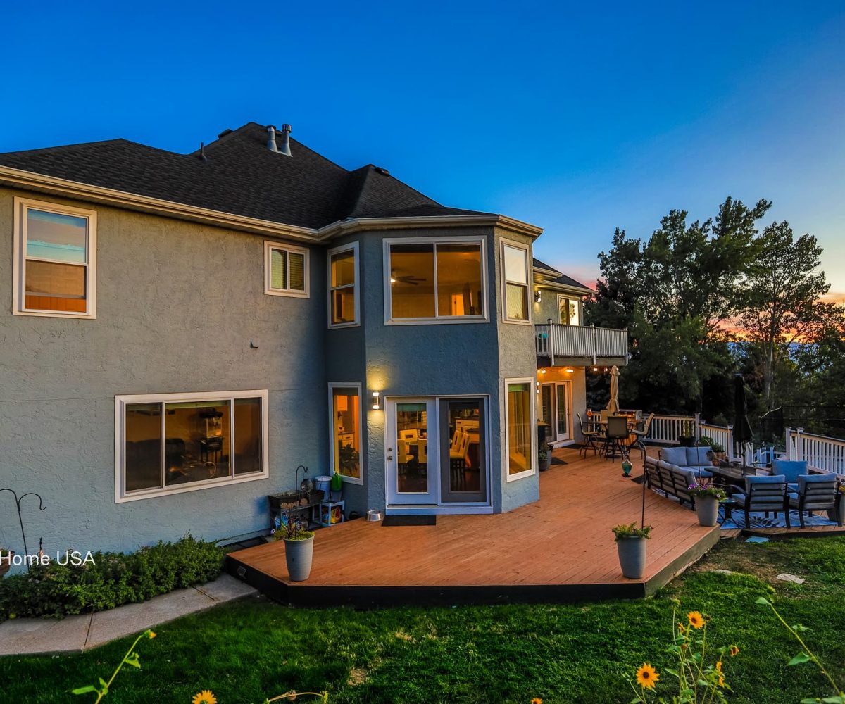 Back exterior of furnished home in Holladay, UT.