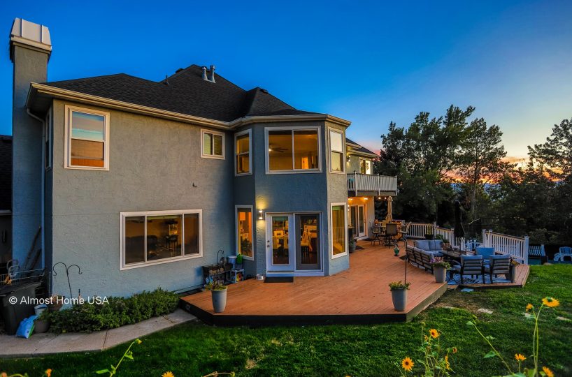 Back exterior of furnished home in Holladay, UT.