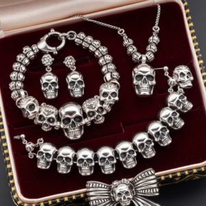 Heavy Steel Skull Bracelet – Deadhead Biker Style