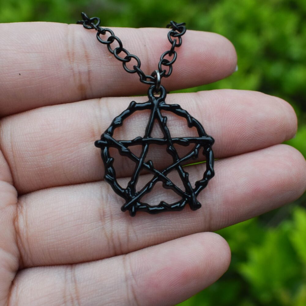 Black Pentagram Necklace & Earring Set PENDANT