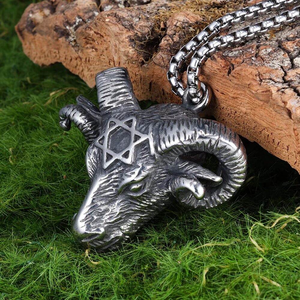Goat Head Pentagram Stainless Steel Necklace