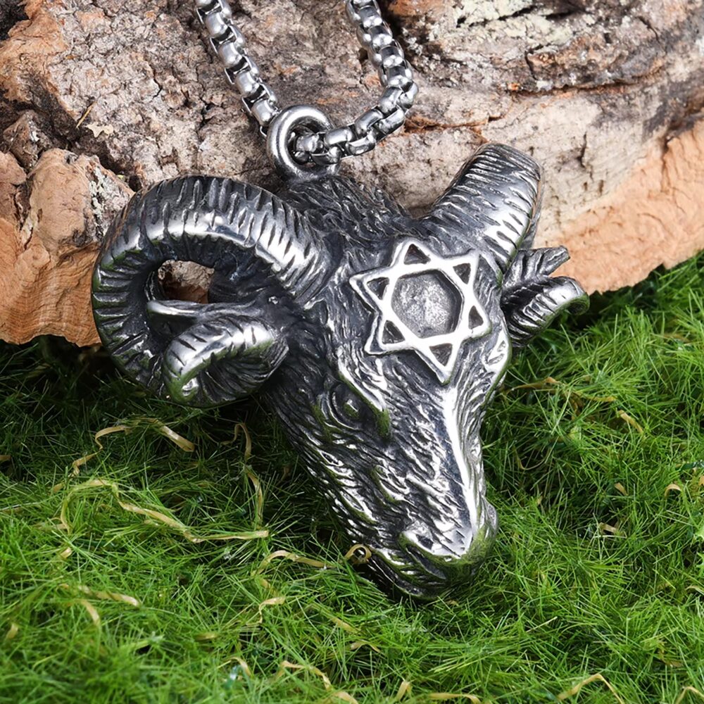 Goat Head Pentagram Stainless Steel Necklace
