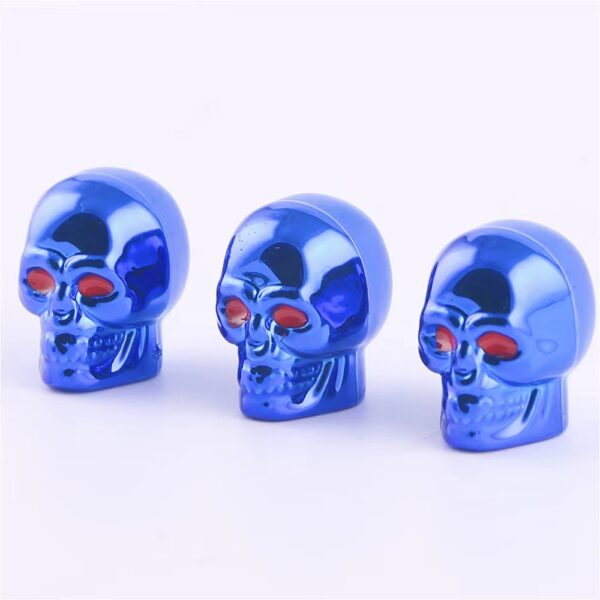 Skull Valve Stem Caps blue 2