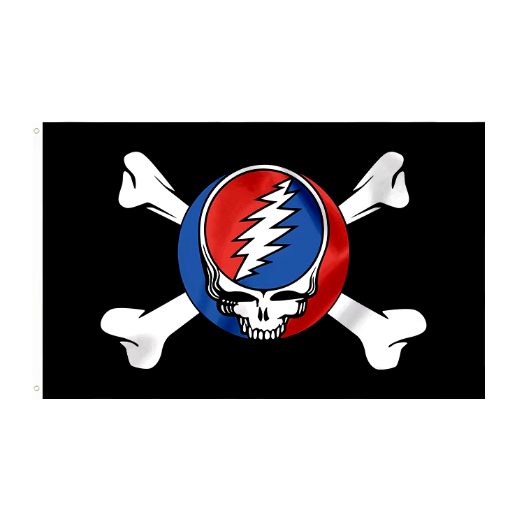 Grateful Dead Skull And Crossbones Steal Your Face Flag 3'X5'