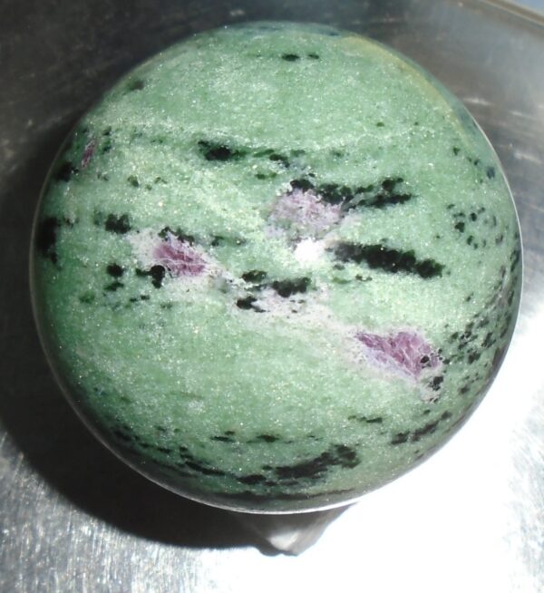 Ruby Zoisite Sphere #2 2.3 inch diameter. 395 grams. $24.95 There Be Skulls