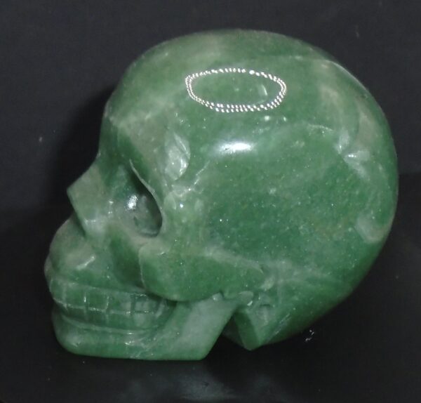 Green Aventurine Carved Skull. 3 x 3 1/3 inches . 590 Grams. $49.95 There Be Skulls