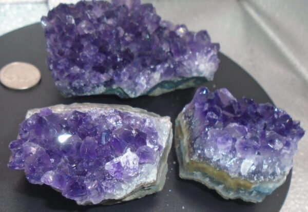 3 Amethyst Clusters - Image 2