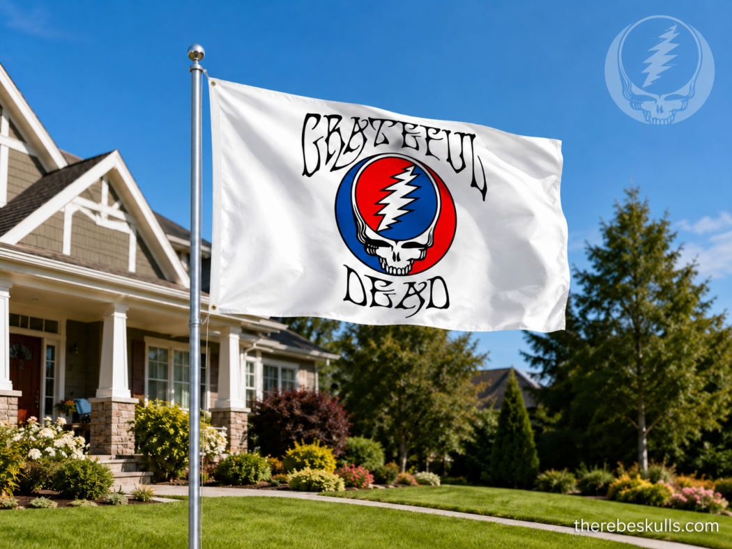 White Steal Your Face Flag Grateful Dead - Image 2