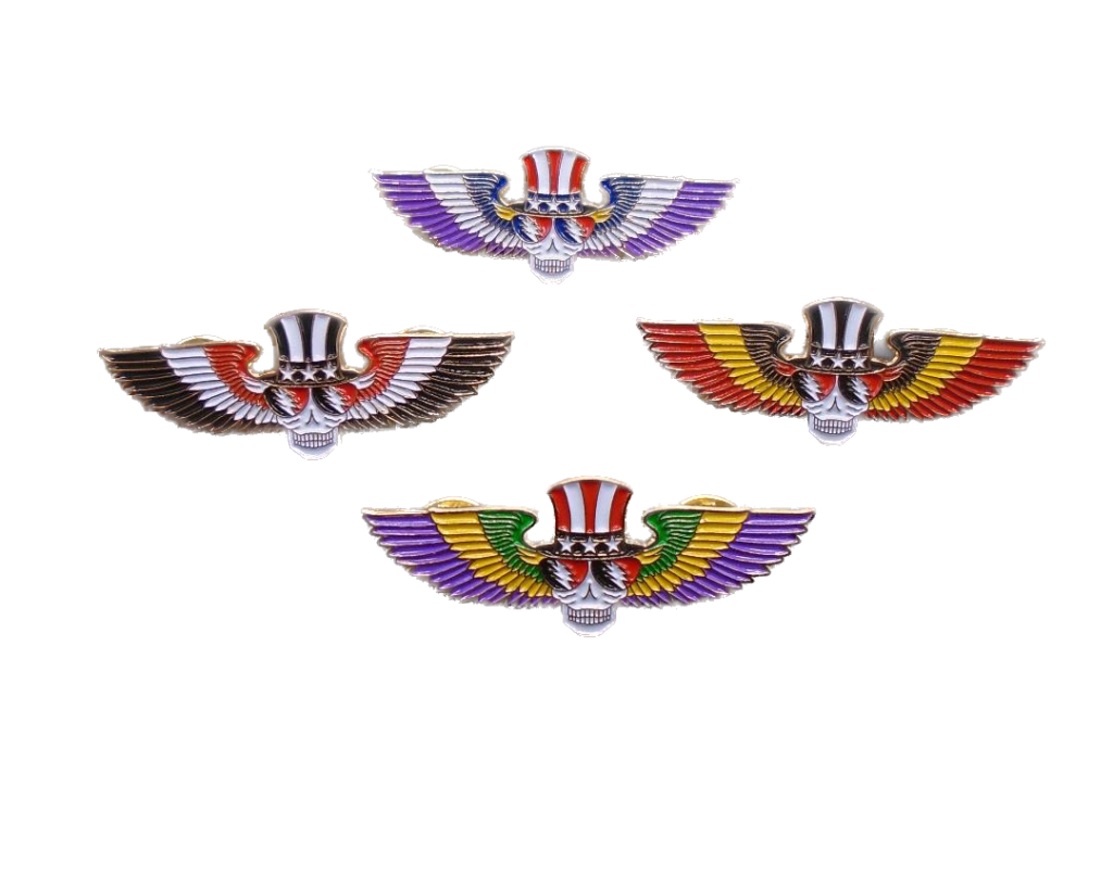 Grateful Dead Winged Uncle Sam Steal Your Face Hat Pins