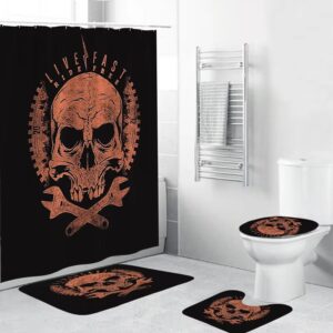 Live Fast Ride Free Skull 4 Piece Bathroom Set. $29.95