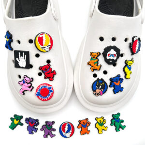 Grateful Dead Croc Charms Set 19 Pieces Dancing Bears & Steal Your Face Jibbitz