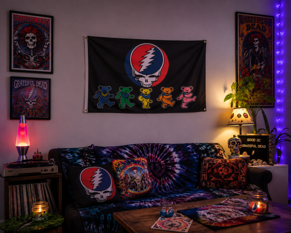Grateful Dead Steal Your Face wall flag