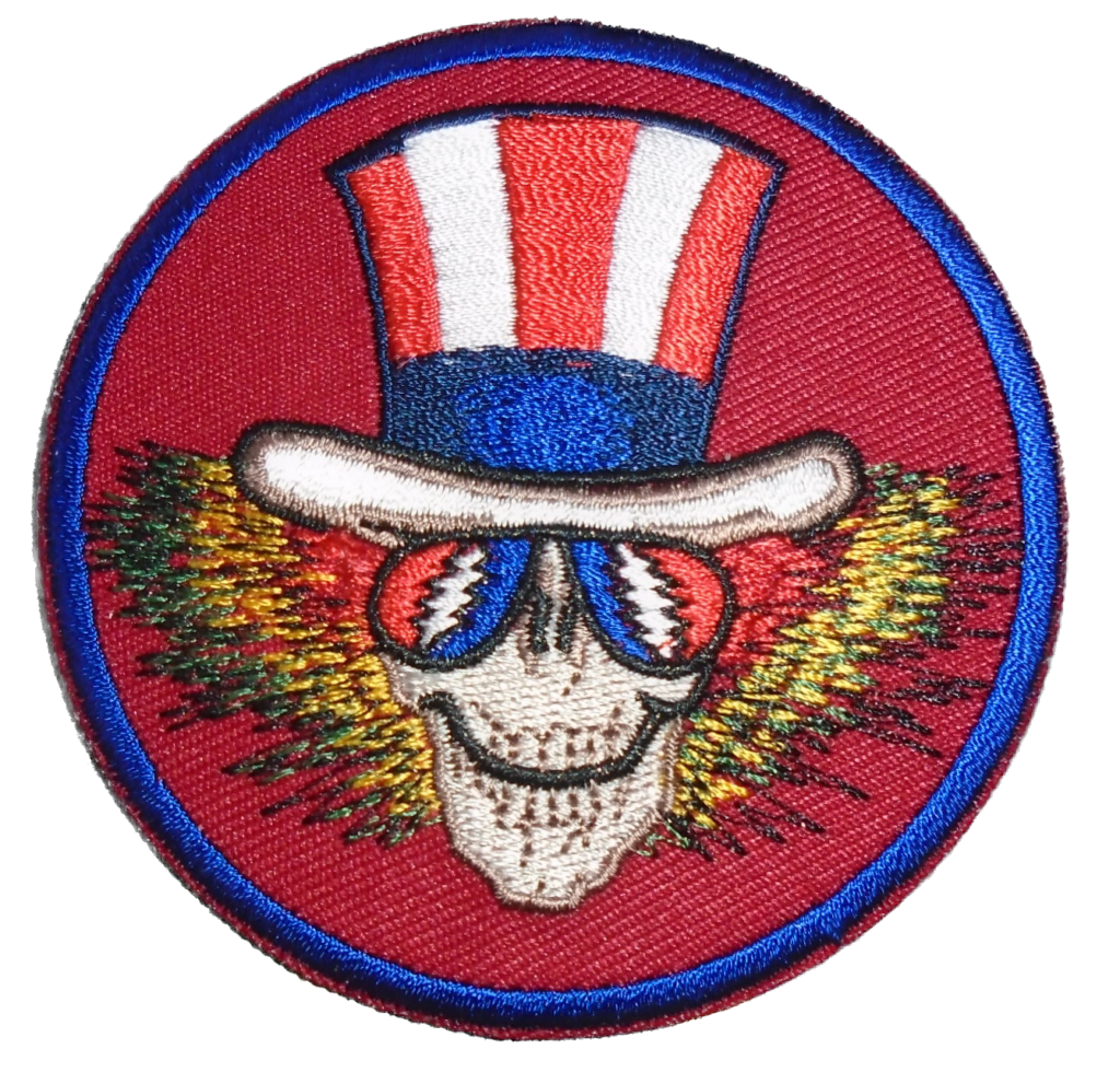 Uncle Sam Skull Embroidered Patch – 3 Inch Patriotic Skull Patch