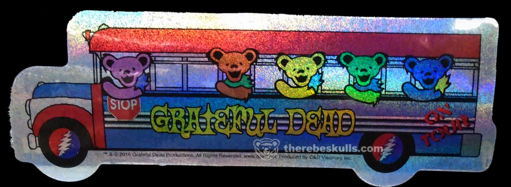 Licensed Grateful Dead glitter tour bus sticker with dancing bears