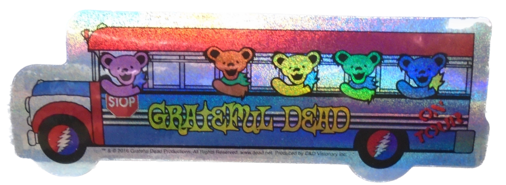 Licensed Grateful Dead glitter tour bus sticker with dancing bears