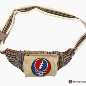 Official Grateful Dead Steal Your Face hand embroidered hip bag with adjustable strap and zippered compartments
