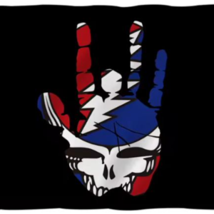Grateful Dead Inspired Deadhead Steal Your Face Skeleton Hand Skull Flag – 3x5 Ft Black Banner