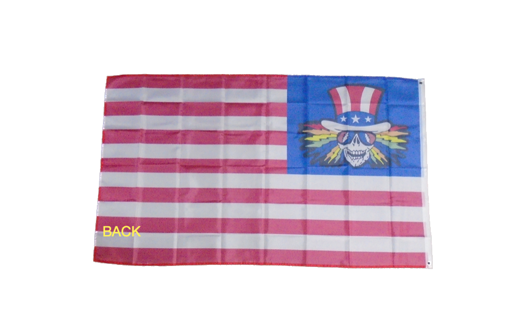 Grateful Dead Inspired Deadhead Uncle Sam Skull American Flag