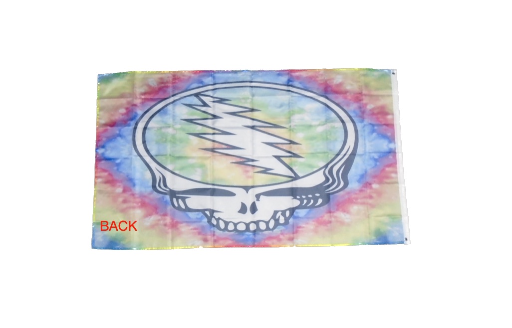 Tie-Dye Steal Your Face Skull Flag – 3x5 Deadhead Inspired Wall Flag / Tapestry - Image 2