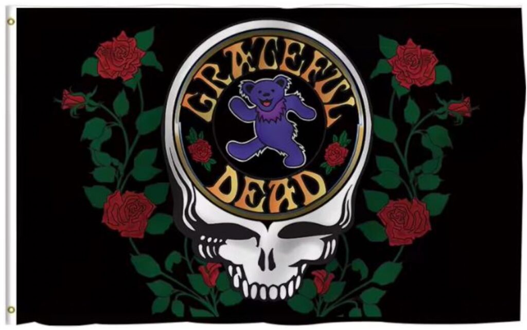 Grateful Dead Dancing Bear Skull & Roses Flag 3×5
