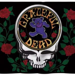 Grateful Dead Dancing Bear Skull & Roses Flag 3x5