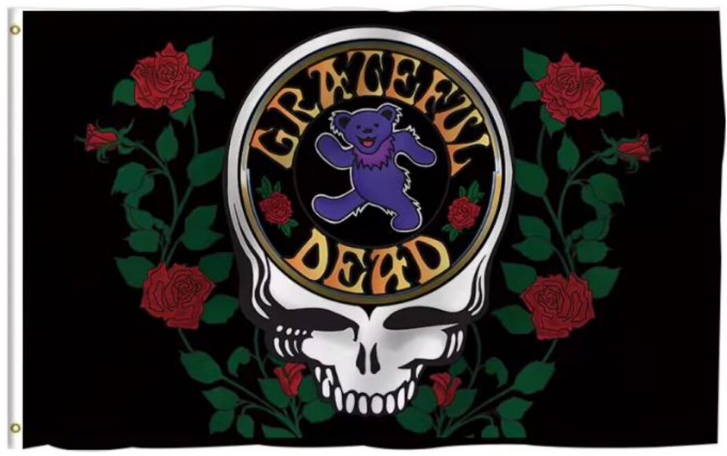 Grateful Dead Dancing Bear Skull & Roses Flag 3x5