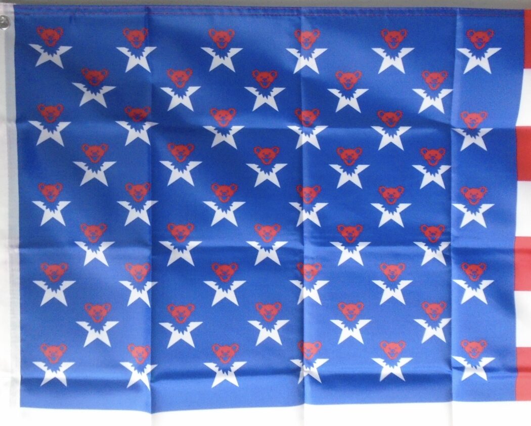 American Grateful Dead-Inspired Bear Flag 3x5 - Red White Blue Deadhead Banner - Image 2