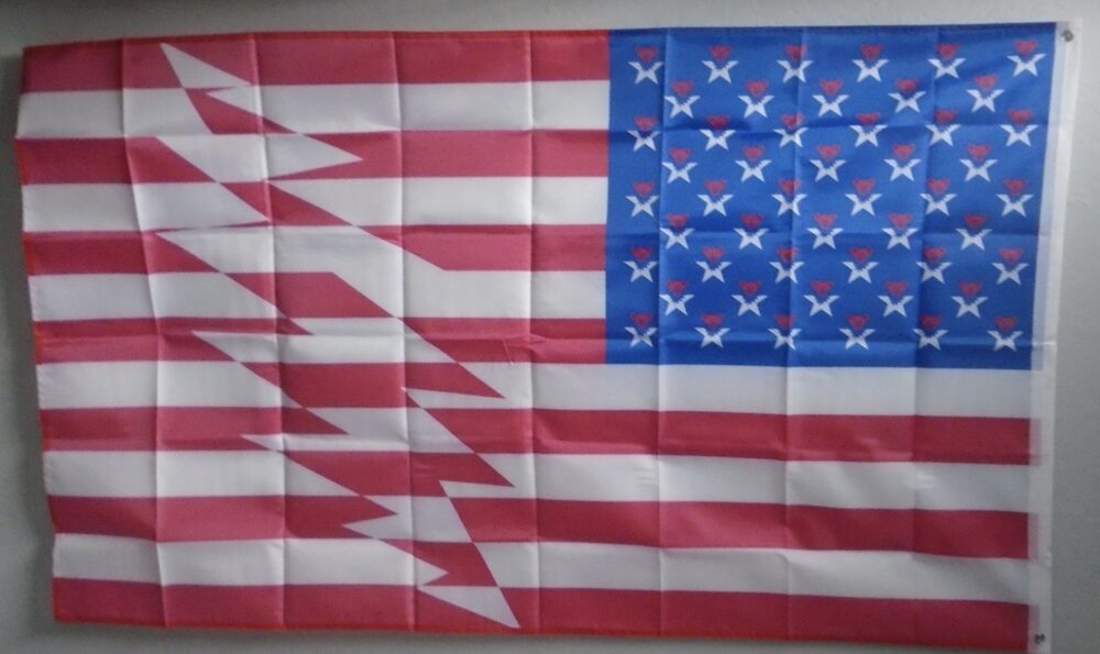 American Grateful Dead-Inspired Bear Flag 3x5 - Red White Blue Deadhead Banner - Image 4